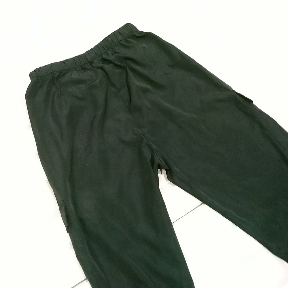 Black Nylon Track Pants, Joggers - Picture 3 of 4